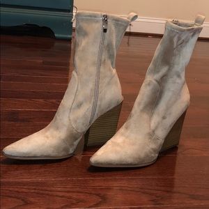 Suede Kendall and Kylie booties NWOT